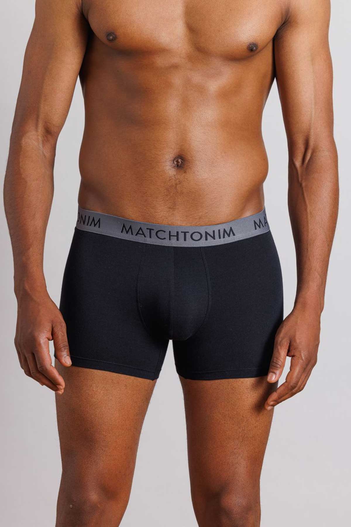 דלתא שלישיית בוקסרים צמודים קצרים בצבע שחור-אפור לגברים