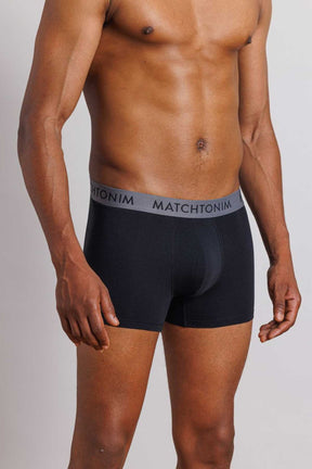 דלתא שלישיית בוקסרים צמודים קצרים בצבע שחור-אפור לגברים