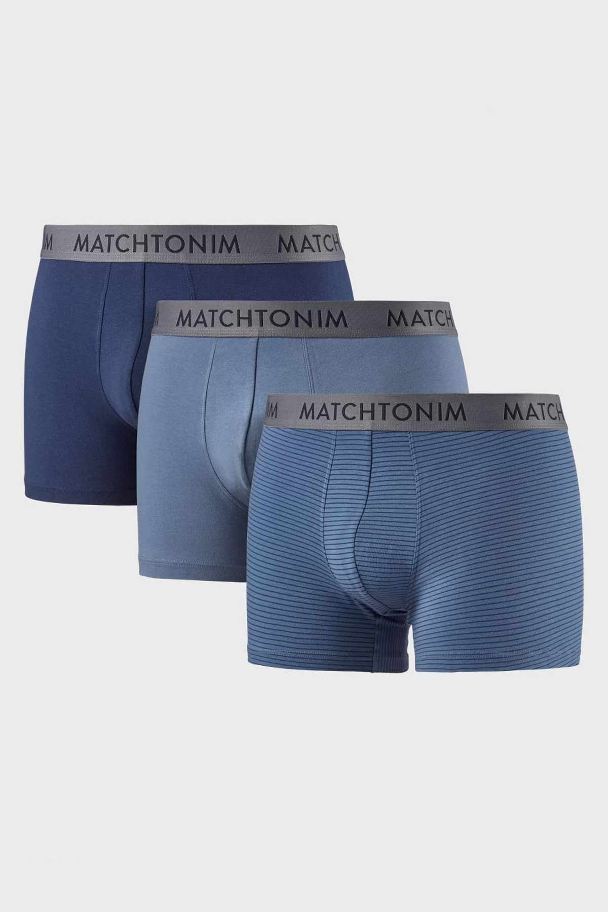 דלתא שלישיית בוקסרים צמודים קצרים בצבעי נייבי לגברים