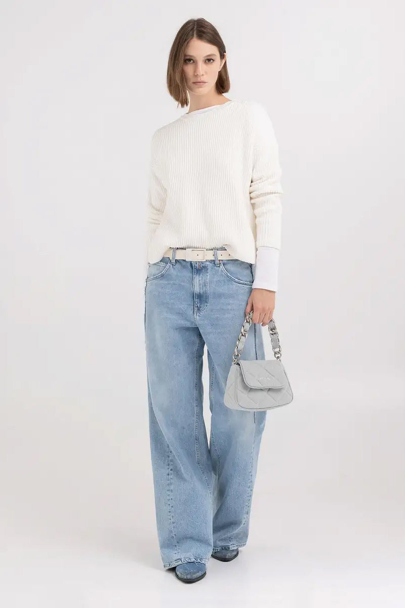 תיק יד קטן מבית ריפליי ג'ינס Replay Jeans לנשים צבע כחול ג'ינס-Replay-One Size-נאקו