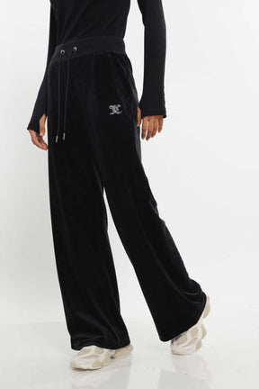 Juicy Couture מכנסי קטיפה ישרים Shiny Sweatpants לנשים