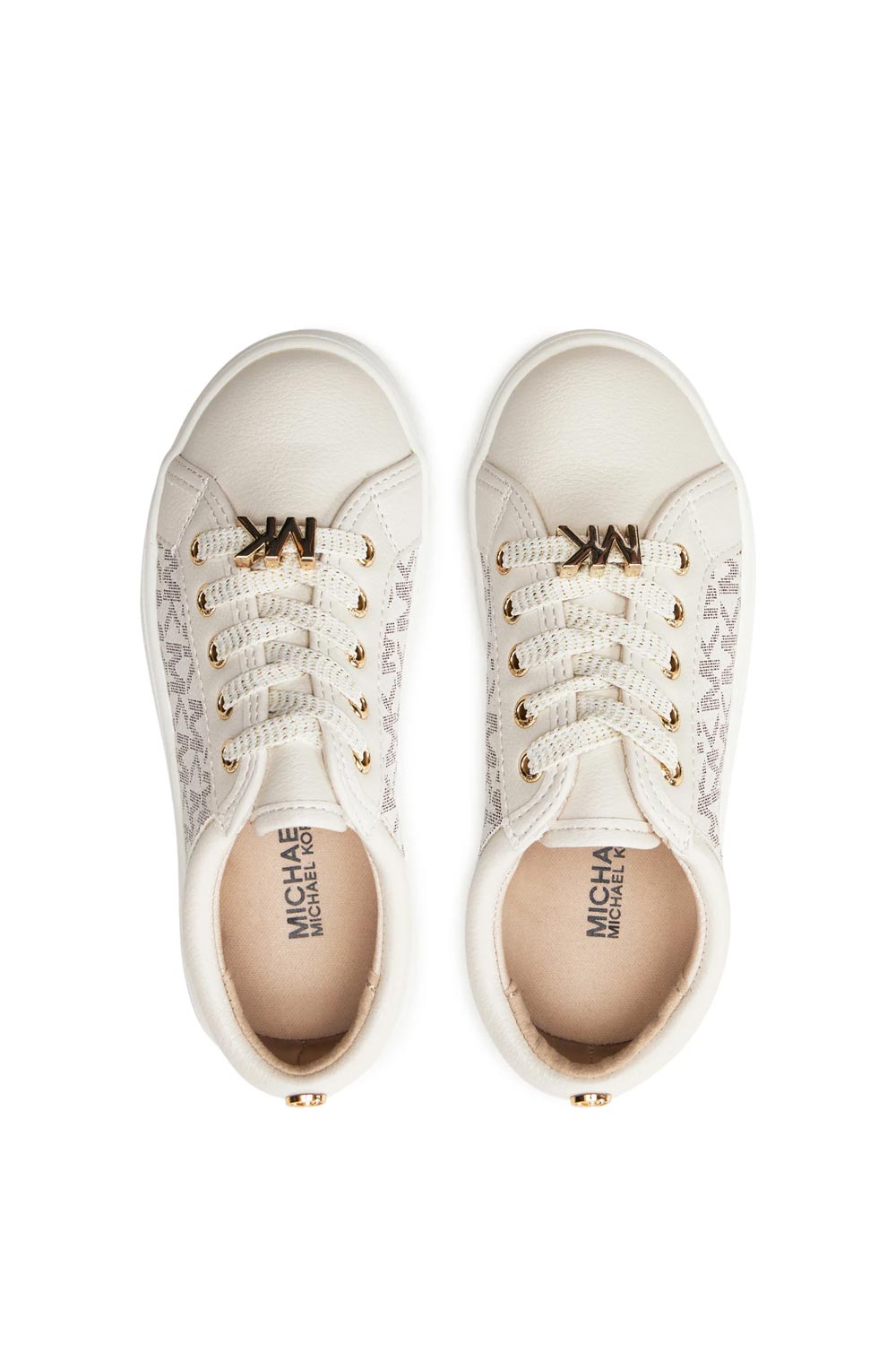 מייקל קורס נעלי סניקרס Jem Monogram בצבע שמנת לילדות ונערות-Michael Kors-28-נאקו