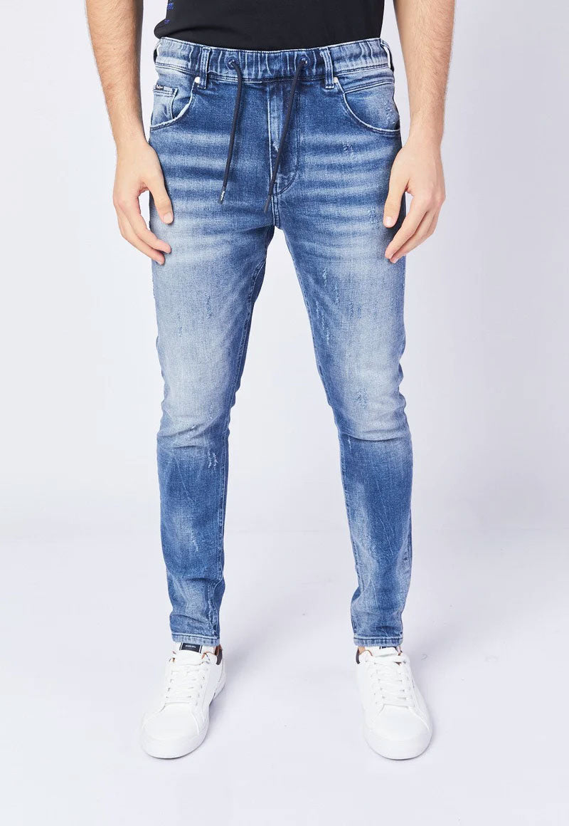 פפה ג'ינס ג'ינס JAGGER SLIM FIT משופשף ארוך בצבע גינס לגברים-Pepe Jeans London-28-נאקו