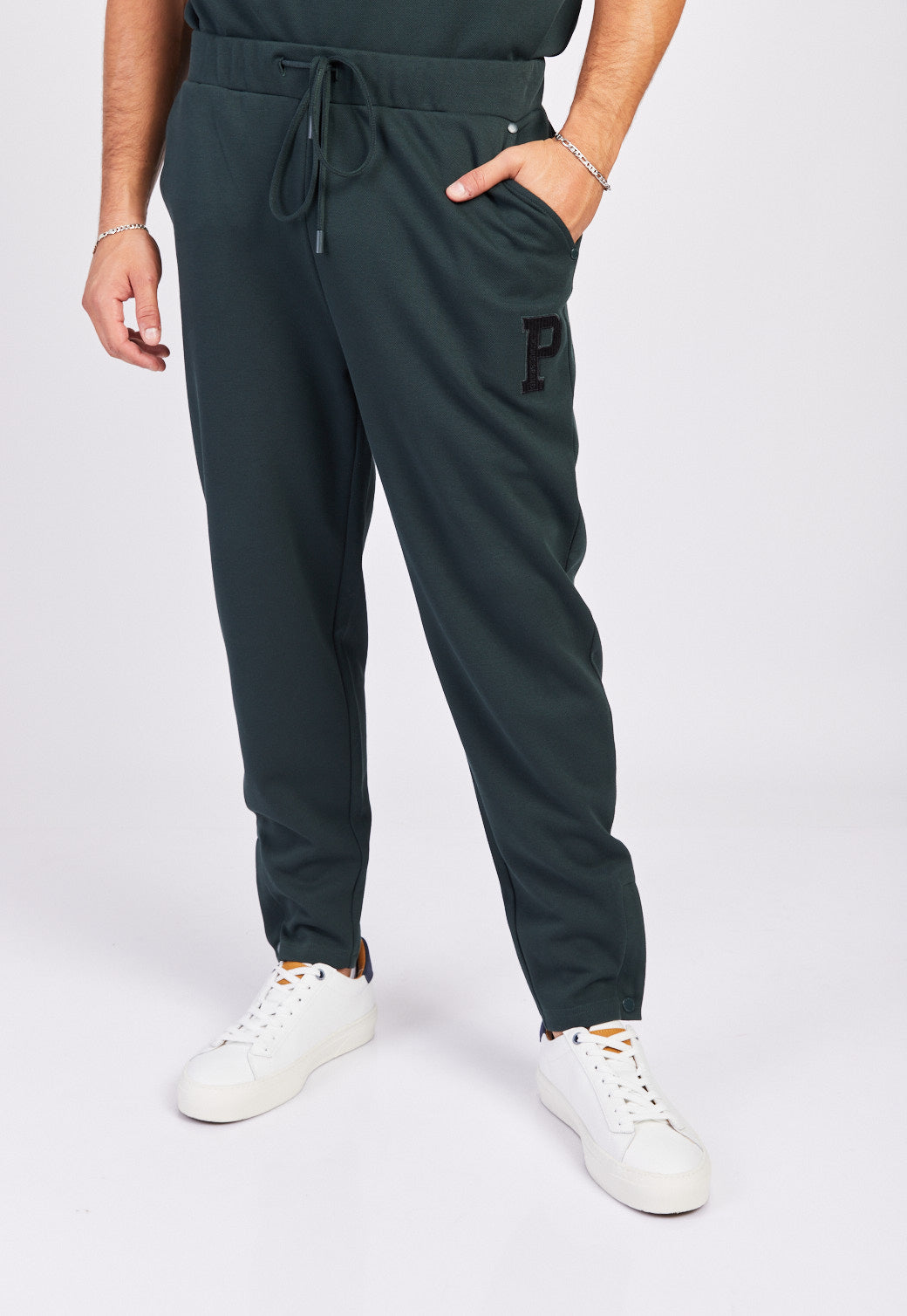 פפה ג'ינס מכנסיי פיקה ארוכים בצבע ירוק לגברים-Pepe Jeans London-S-נאקו