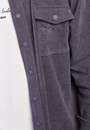 פפה ג'ינס חולצת וופל מכופתרת בצבע אפור לגברים-Pepe Jeans London-S-נאקו