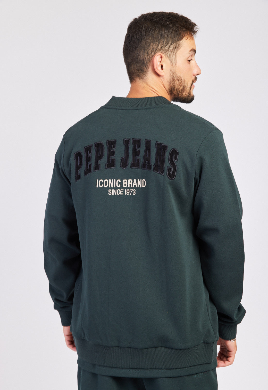 פפה ג'ינס ג'קט פיקה לוגו קורדרוי בצבע ירוק לגברים-Pepe Jeans London-S-נאקו