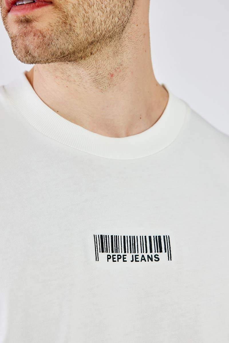 פפה ג'ינס חולצת אובר-סייז קצרה Abner בצבע לבן לגברים-Pepe Jeans London-S-נאקו