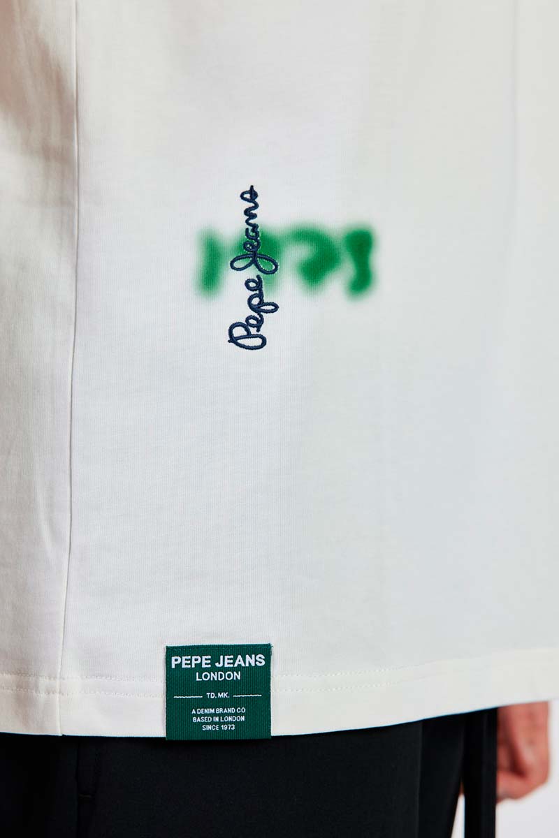 פפה ג'ינס חולצת אובר-סייז קצרה Adonal בצבע לבן לגברים-Pepe Jeans London-S-נאקו