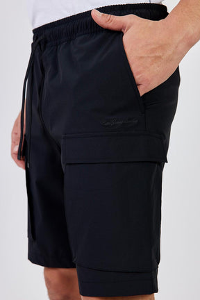 פפה ג'ינס מכנסי דגמ"ח קצרים Eliseo בצבע שחור לגברים-Pepe Jeans London-S-נאקו
