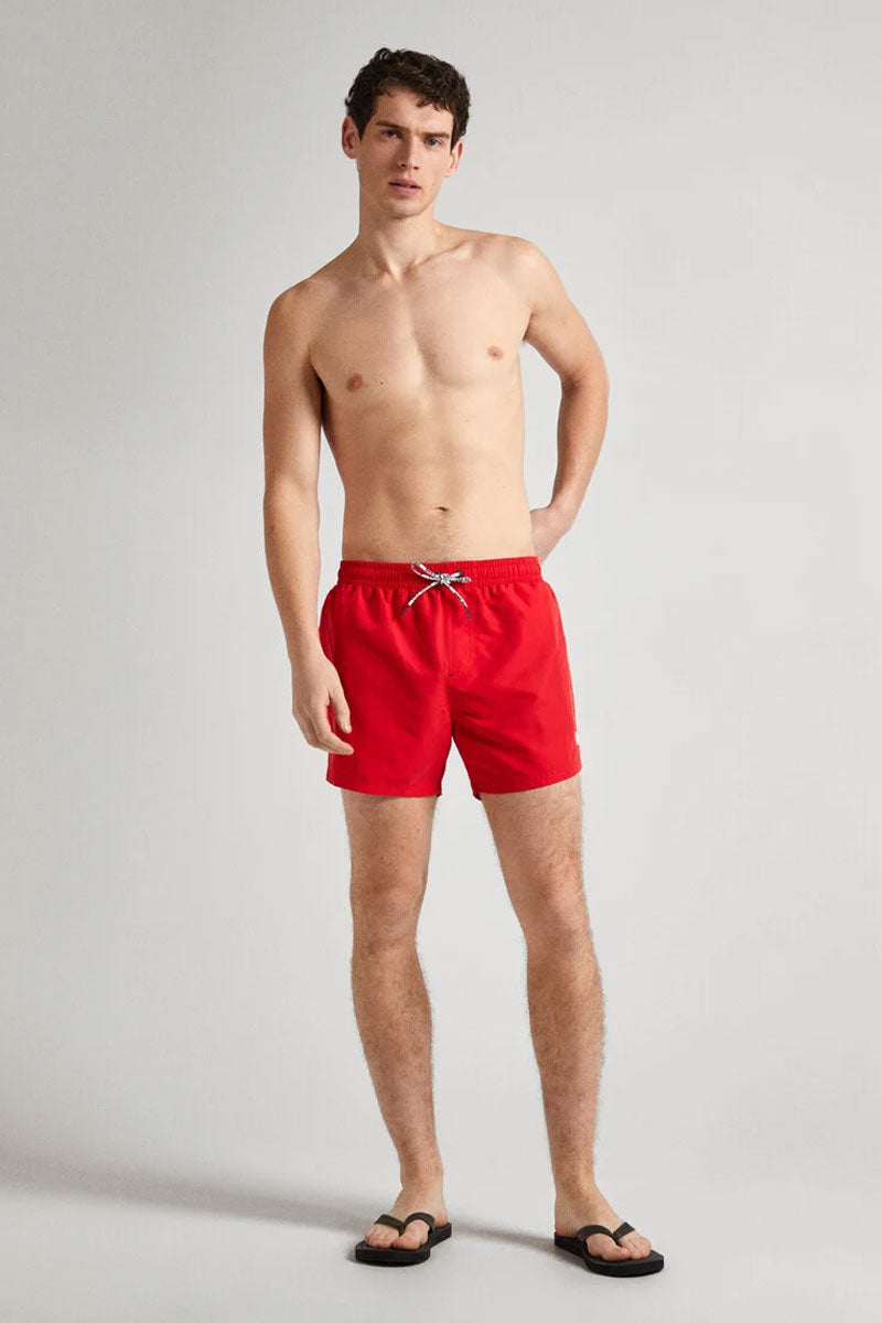 פפה ג׳ינס בגד ים קצר Rubber בצבע אדום לגברים