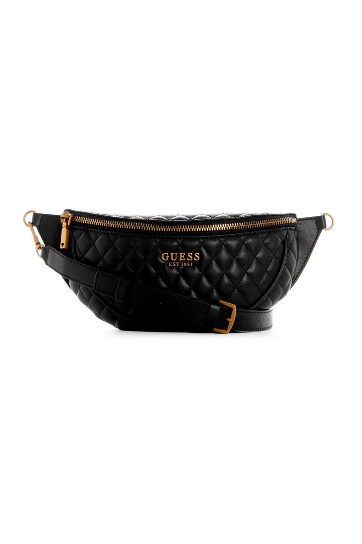 גאס Maila Quilted Belt תיק פאוץ' דמוי עור בצבע שחור לנשים-Guess-One Size-נאקו