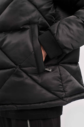 רוברטו וינו מעיל RHOMBUS עם כובע בצבע שחור לגברים-Roberto Vino-S-נאקו