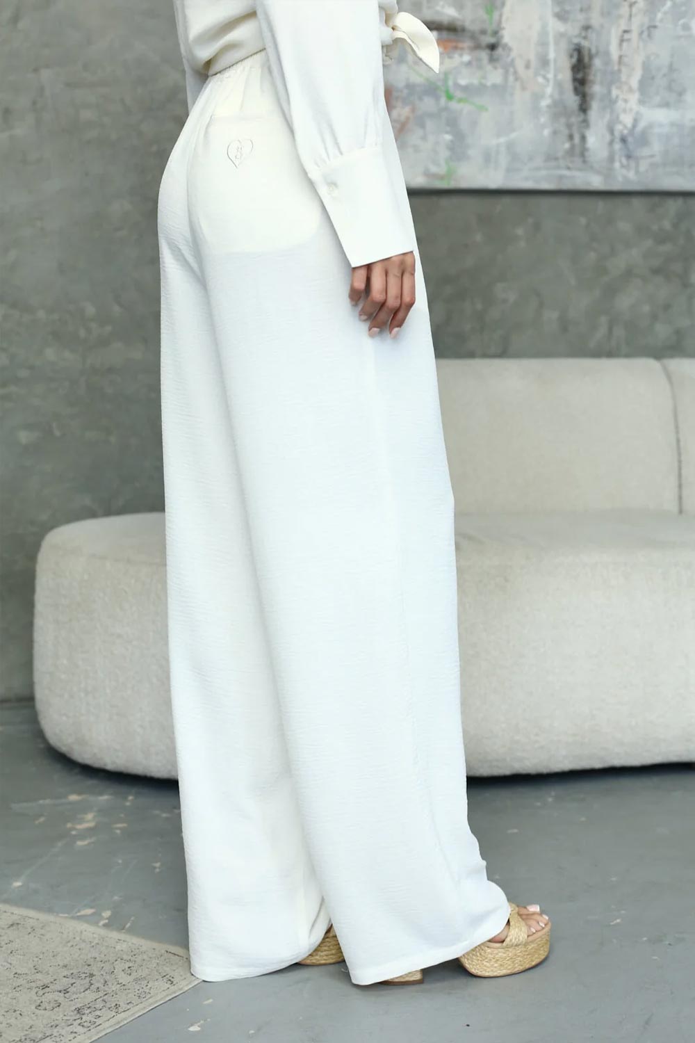 סטיב מאדן מכנסיים ארוכים Daniella בצבע לבן לנשים-Steve Madden-XS-נאקו