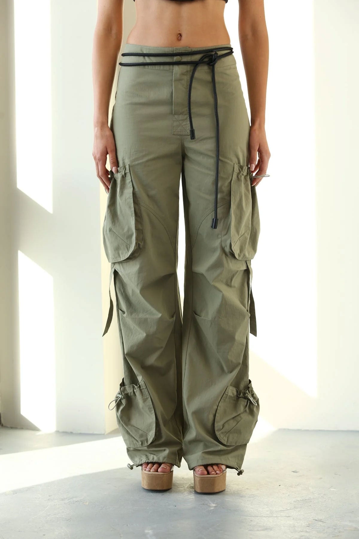 סטיב מאדן מכנסי דגמ"ח KYLO בצבע חאקי לנשים-Steve Madden-XS-נאקו