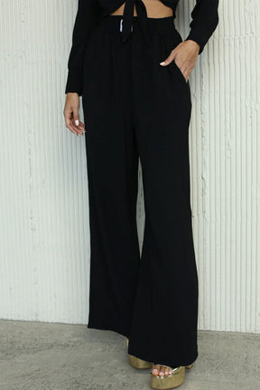 סטיב מאדן מכנסיים ארוכים מתרחבים LUCCA בצבע שחור לנשים-Steve Madden-XS-נאקו