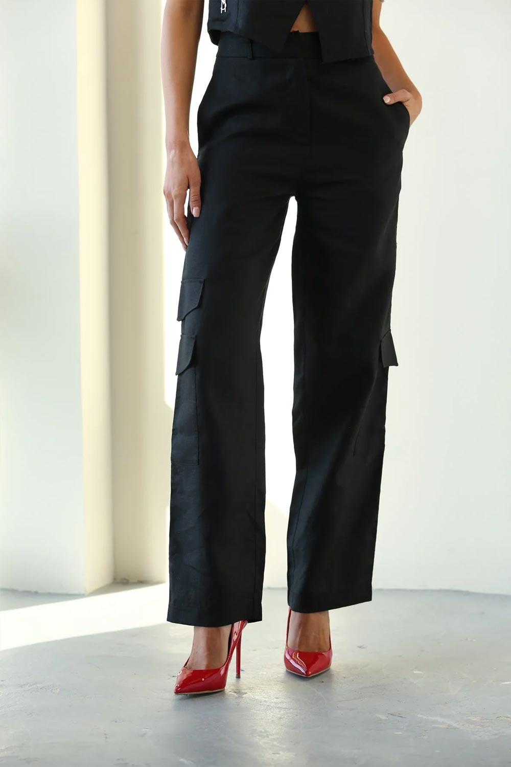 Steve Madden מכנסיים ארוכים Mew בצבע שחור לנשים-Steve Madden-XS-נאקו