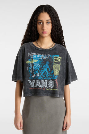 ואנס חולצת טישירט קרופ Relax בצבע אפור לנשים-Vans-XS-נאקו