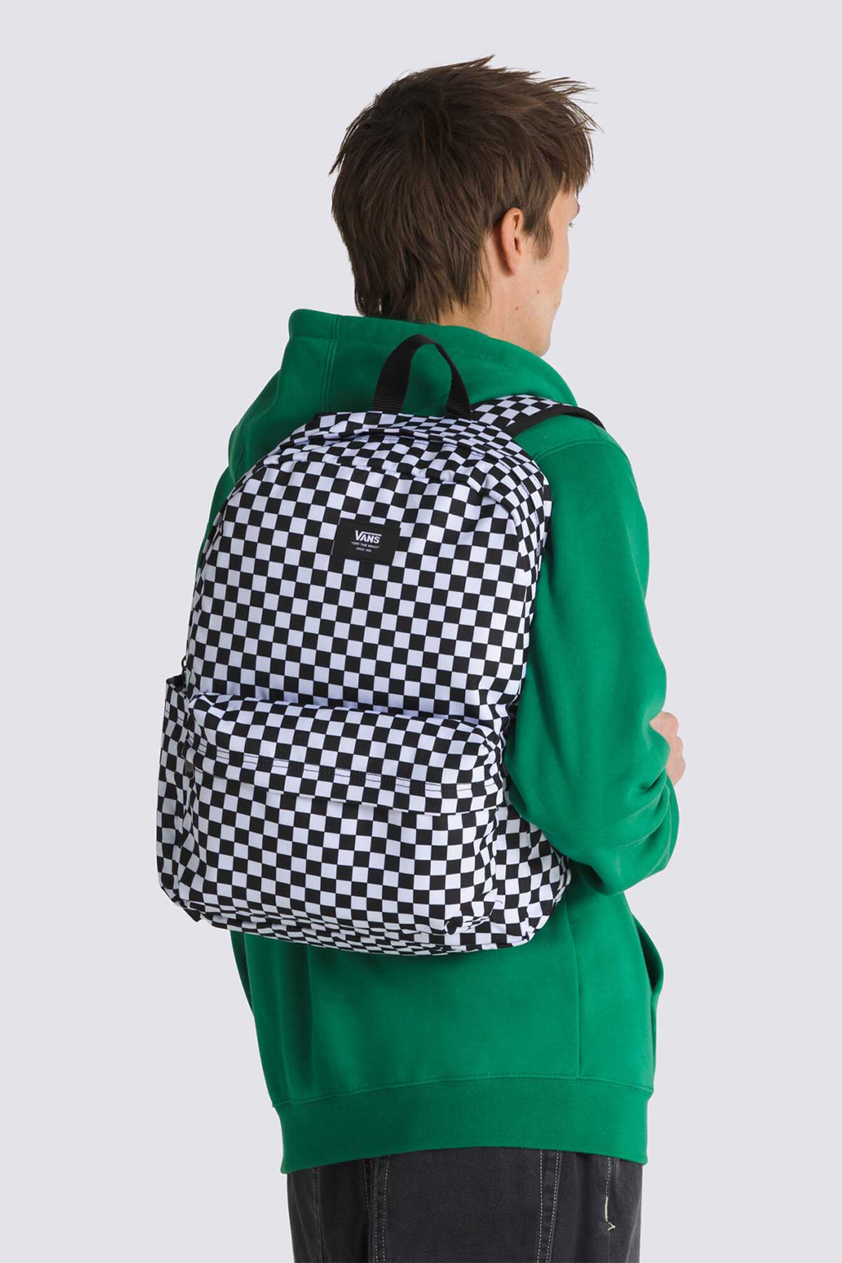תיק בית ספר Vans Old Skool Check Backpack משבצות שחור לבן