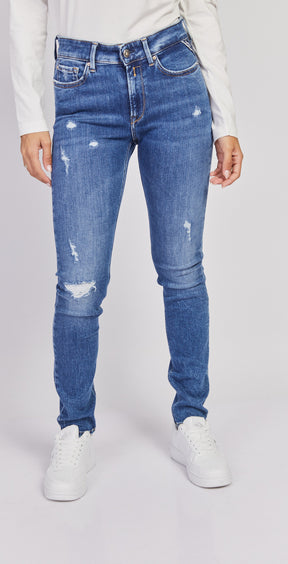 ריפליי ג'ינס סקיני Luzien גבוה בצבע כחול לנשים-Replay-24-נאקו