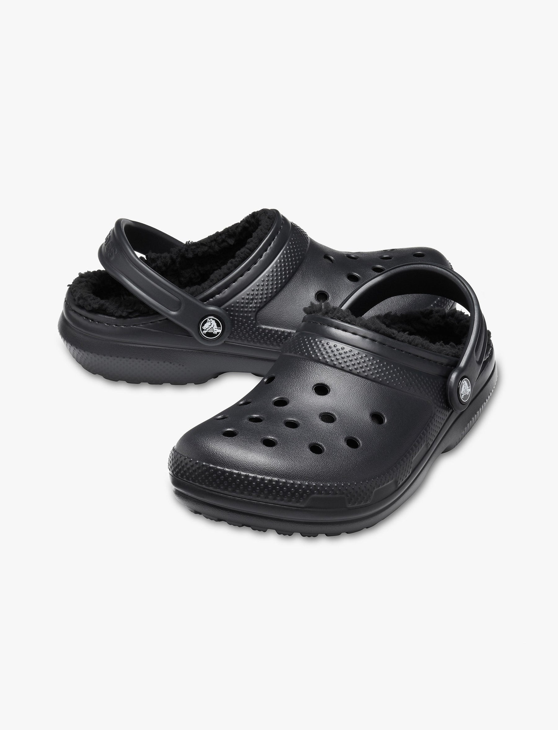 Crocs Classic Lined Clog - כפכפים פרוותיים קרוקס בצבע שחור/שחור-Crocs-37-38-נאקו