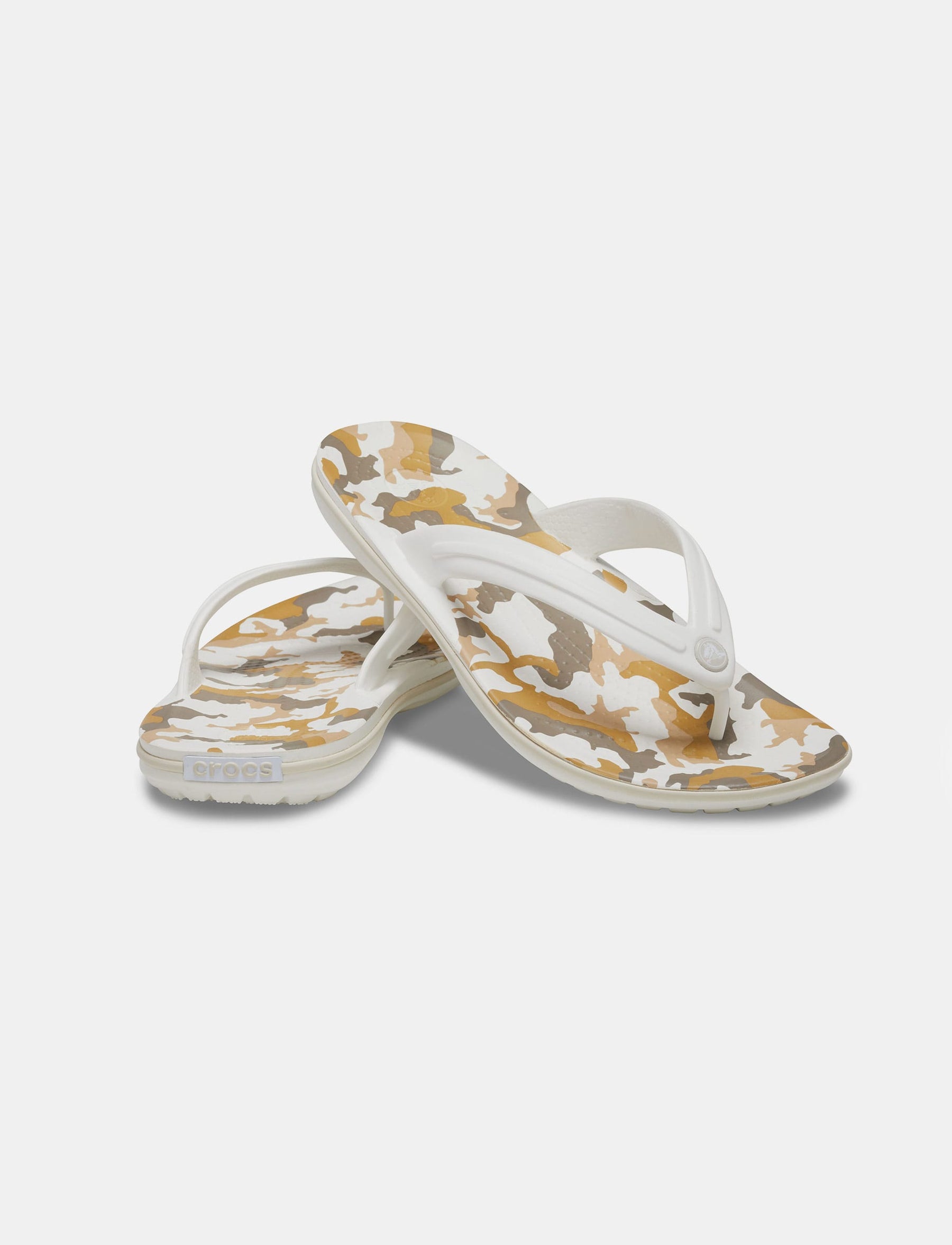 Crocs Crocband Printed Flip - נעלי אצבע קרוקס בצבע לבן/מולטי-Crocs-43-44-נאקו