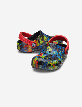 Crocs Classic Tie-Dye Graphic Clog T - נעלי קרוקס לילדים בהדפס צבעוני טאי דאי מידות קטנות בצבע טורקיז טוניק/מולטי-Crocs-23-24-נאקו