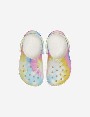 Crocs Classic Tie-Dye Graphic Clog K - נעלי קרוקס לילדים בהדפס צבעוני טאי דאי בצבע לבן/מולטי-Crocs-33-34-נאקו