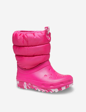 Crocs Toddler Classic Neo Puff Boot - מגפיים לילדים קרוקס בצבע ורוד-Crocs-23-24-נאקו