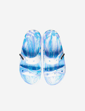 Crocs Classic Marbled Sandal - כפכפים לנשים קרוקס שתי רצועות בהדפס מיוחד בצבע לבן/חמצן-Crocs-37-38-נאקו