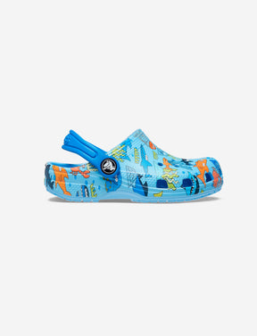 Crocs Kids Classic Pool Party Clog - כפכפי קרוקס קלאסי לילדים בהדפסים קיציים בצבע חמצן-Crocs-27-28-נאקו