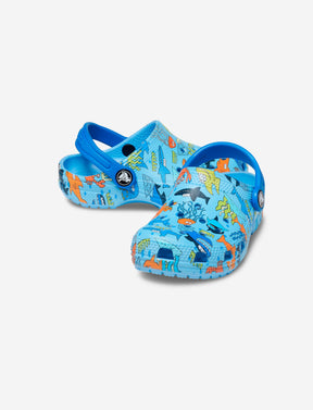 Crocs Kids Classic Pool Party Clog - כפכפי קרוקס קלאסי לילדים בהדפסים קיציים בצבע חמצן-Crocs-27-28-נאקו