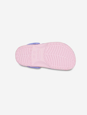 Crocs Kids Classic Pool Party Clog - כפכפי קרוקס קלאסי לילדים בהדפסים קיציים בצבע בלרינה ורוד-Crocs-27-28-נאקו