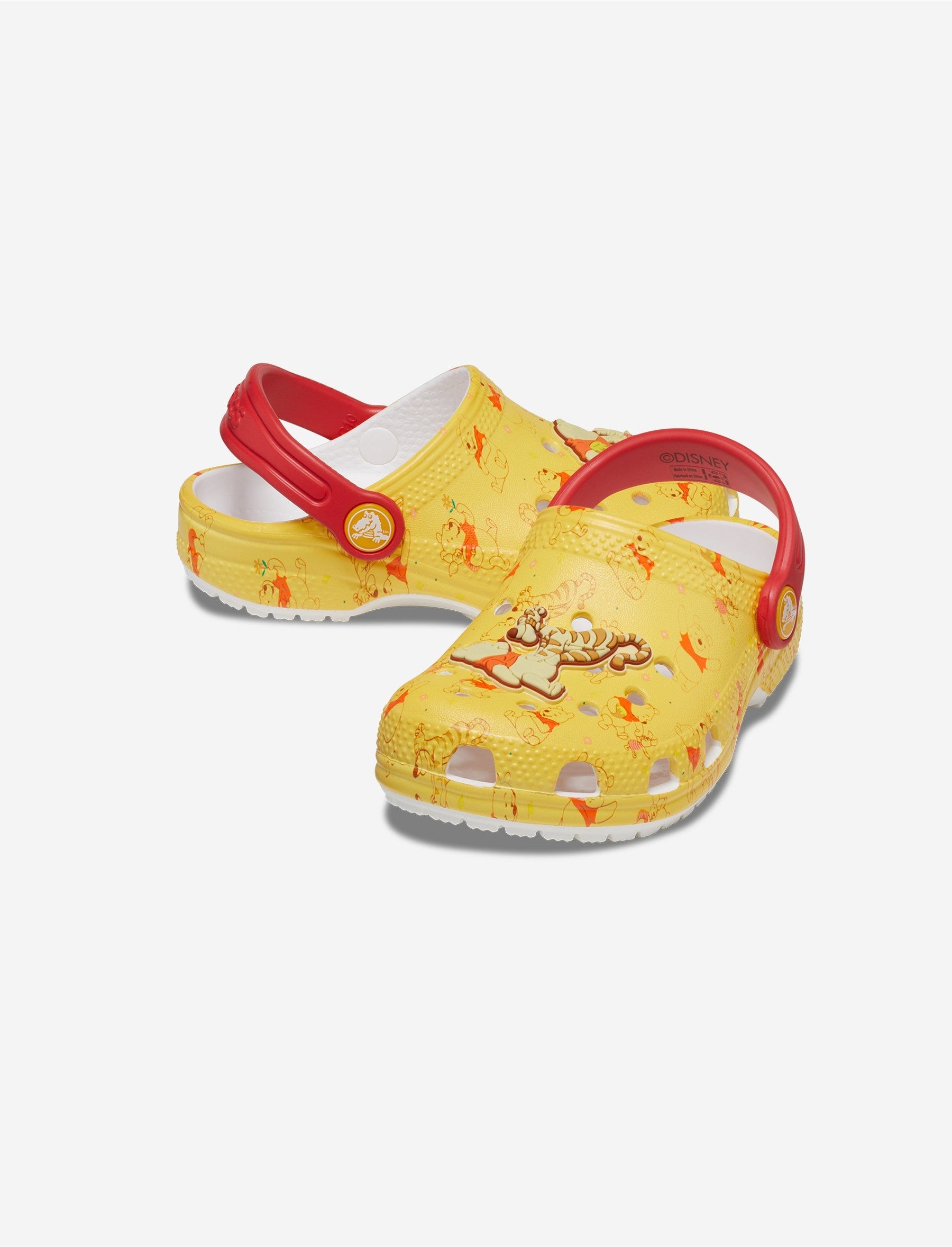 Crocs Classic Disney Winnie the Pooh Clog T - כפכפי קלוג קרוקס עם הדפס פו הדוב לילדים בצבע כתום/אדום-Crocs-27-28-נאקו