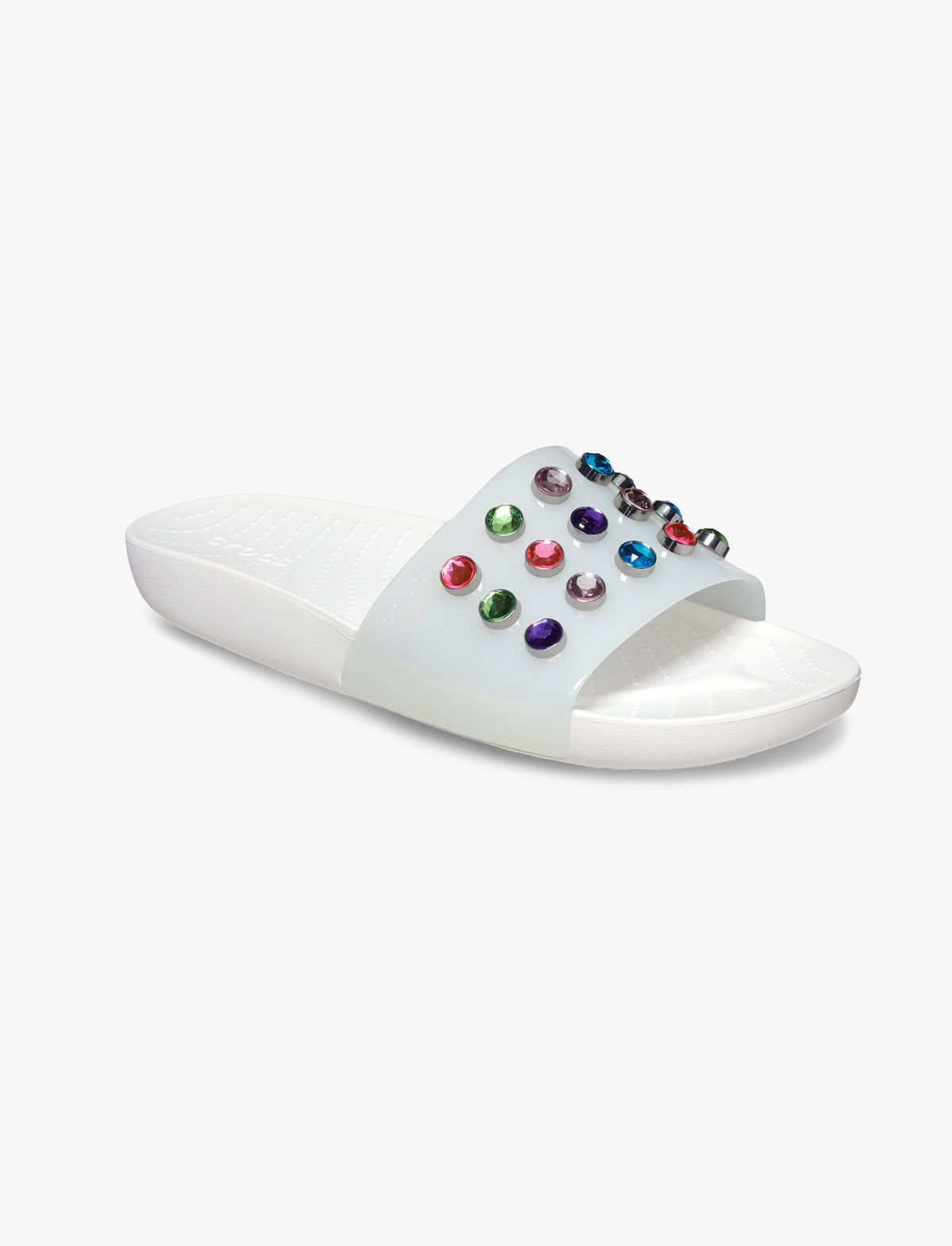 Crocs Splash Gem Slide - כפכפי סלייד קרוקס לנשים בצבע לבן/מולטי-Crocs-41-42-נאקו
