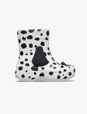 Crocs Classic I AM Dalmatian Boot T - מגפי קרוקס לילדים בהדפס דלמטים בצבע לבן/שחור-Crocs-27-28-נאקו