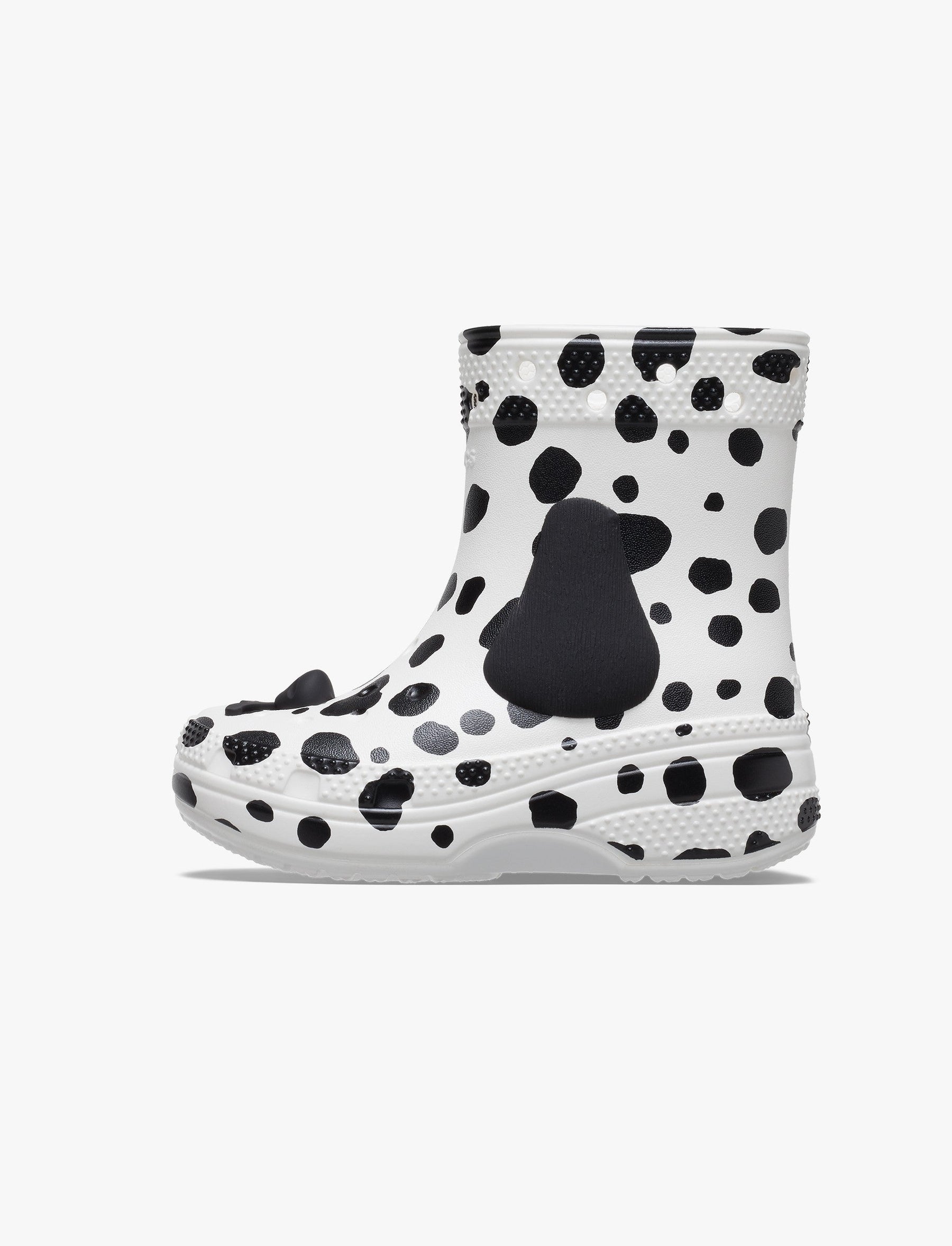 Crocs Classic I AM Dalmatian Boot T - מגפי קרוקס לילדים בהדפס דלמטים בצבע לבן/שחור-Crocs-27-28-נאקו