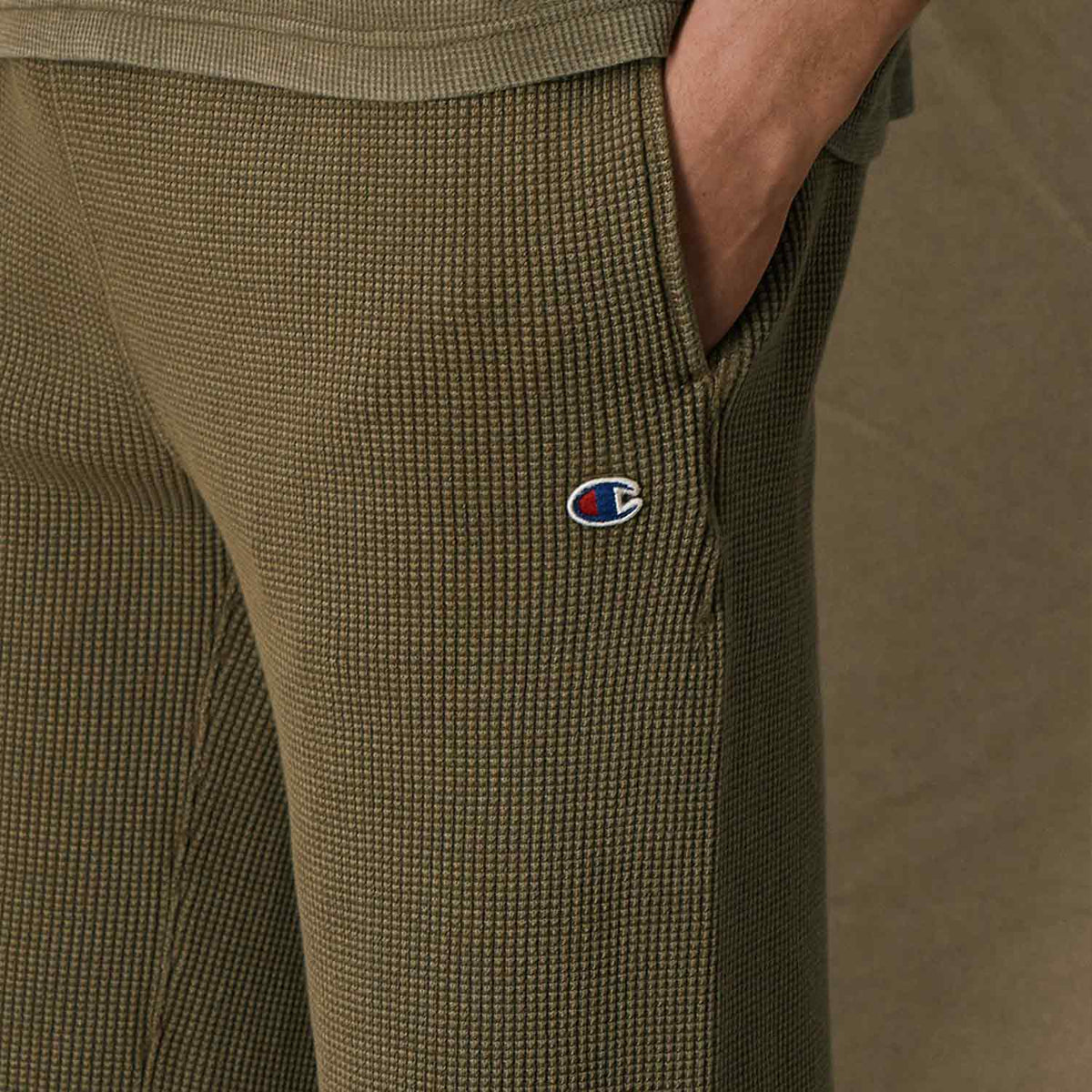צ'מפיון מכנסי וופל קצרים בצבע ירוק לגבר-Champion-XS-נאקו