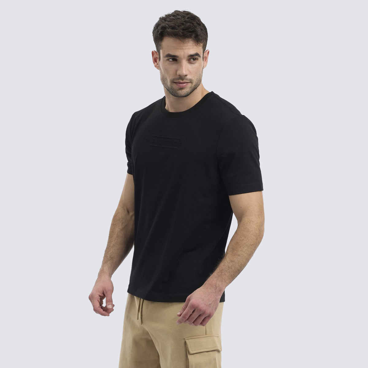 נאוטיקה חולצת טי שירט לייקרה בצבע שחור לגברים-Nautica-XS-נאקו