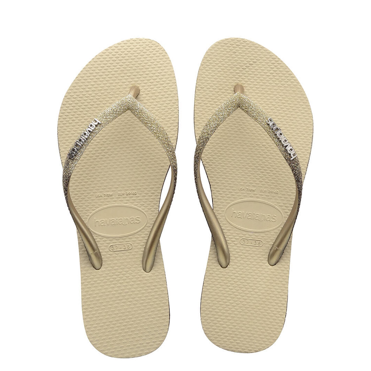 כפכפי הוויאנס גליטר חום-Havaianas-35-36-נאקו