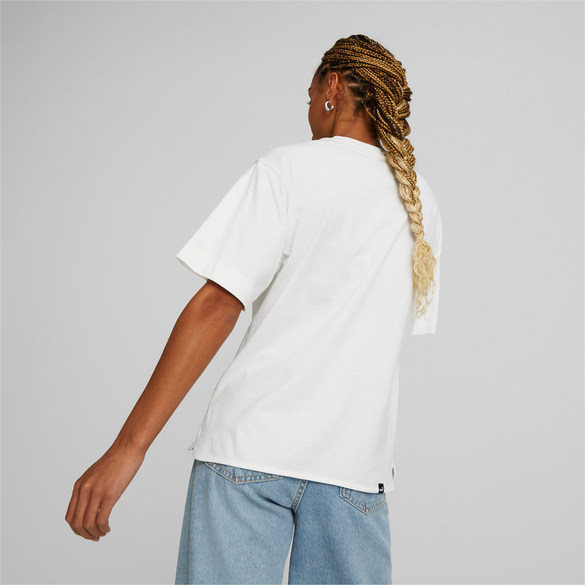 חולצת טישירט בצבע לבן עם לוגו פומה לנשים-Puma-XS-נאקו
