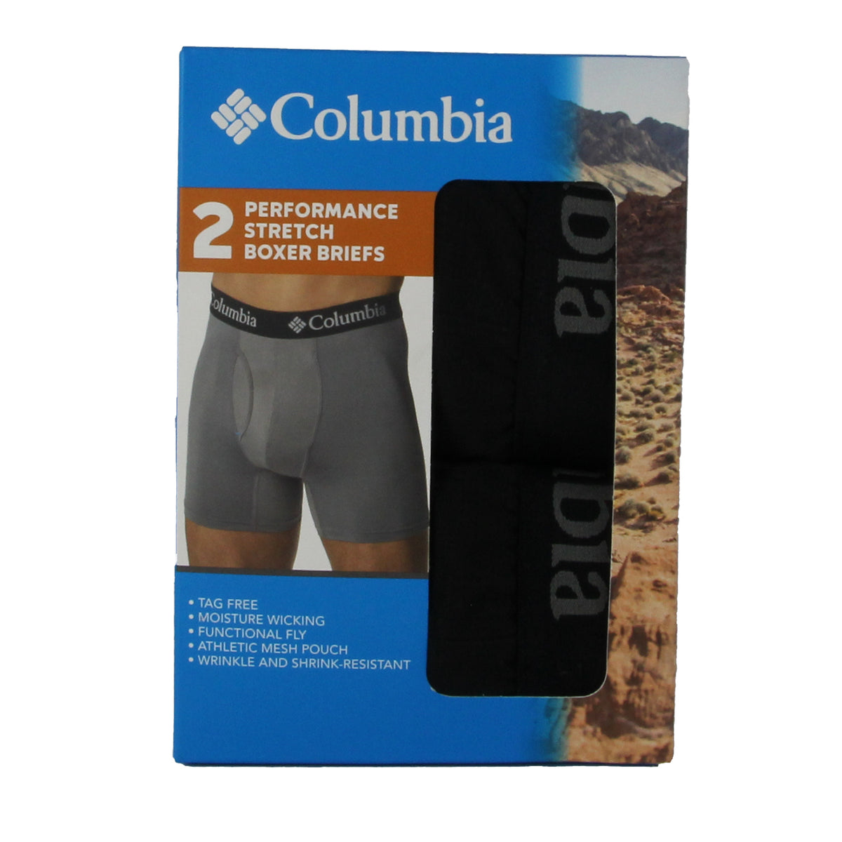 קולומביה זוג תחתוני בוקסר שחורים לגברים-Columbia-S-נאקו