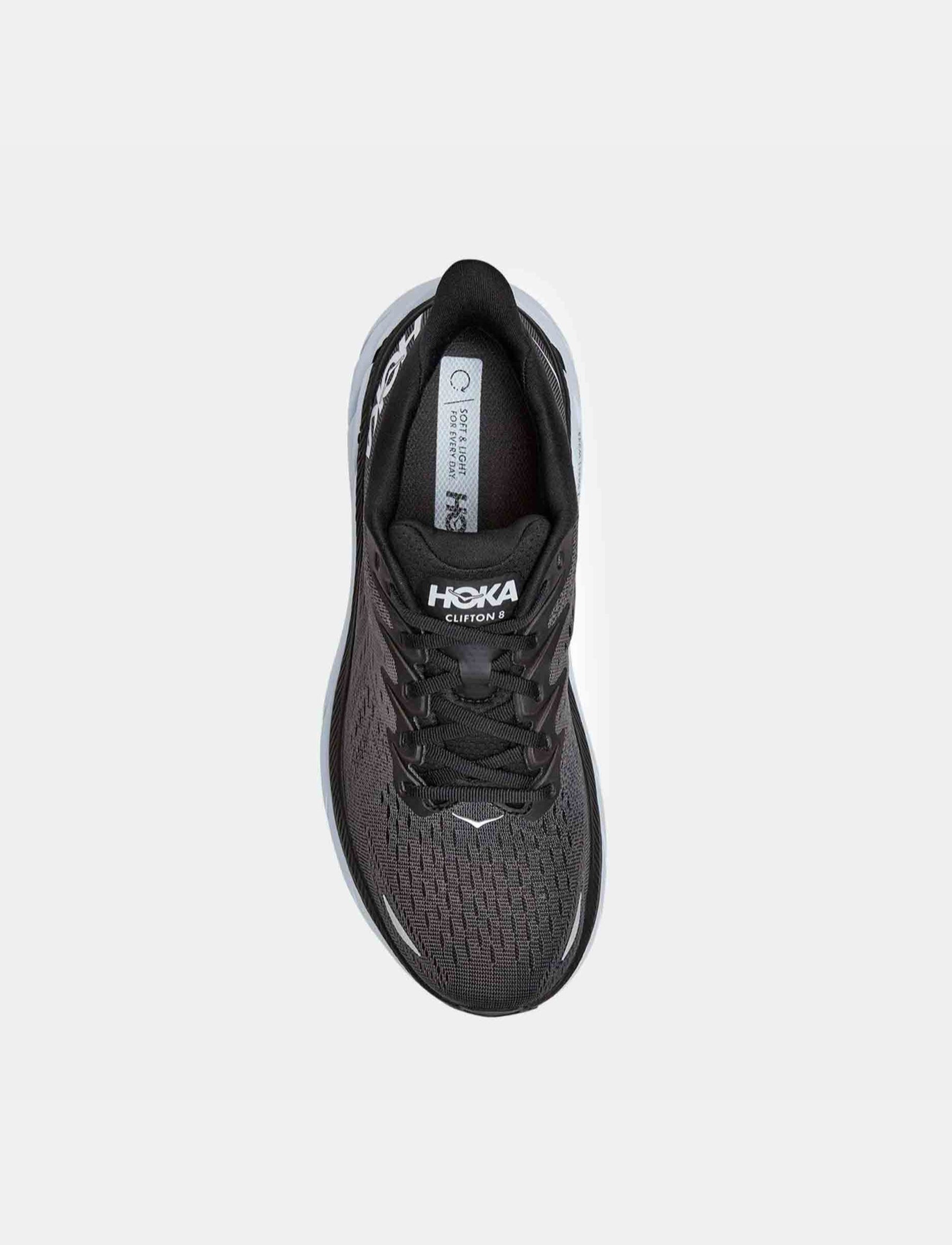 Hoka Clifton 8 Wide - נעלי ספורט גברים הוקה קליפטון 8 רחבות בצבע שחור/לבן-Hoka-46-נאקו