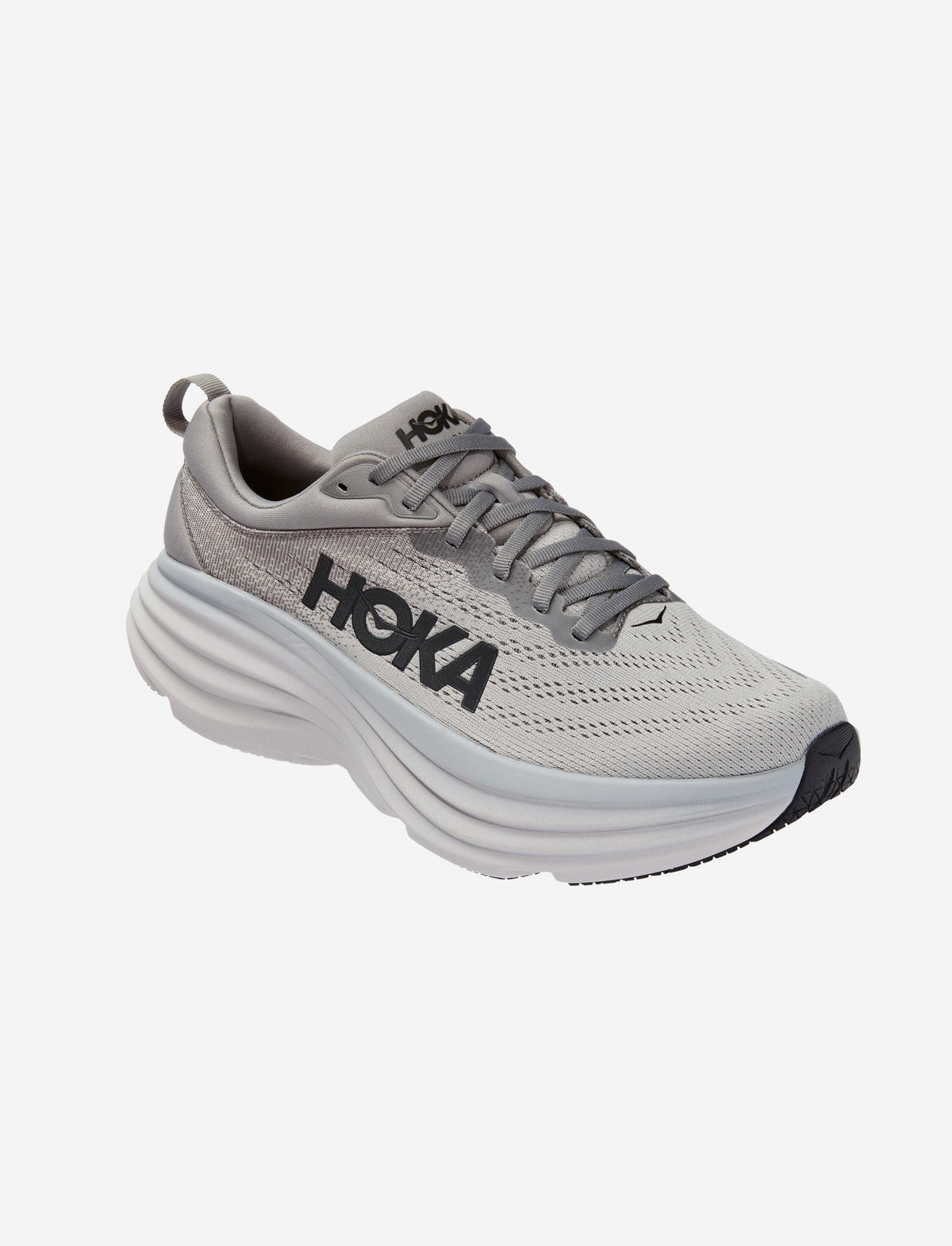 HOKA BONDI 8 X WIDE - 8 רחבות בצבע אפור/אפרפר X נעלי ספורט גברים הוקה בונדי-Hoka-42.5-נאקו