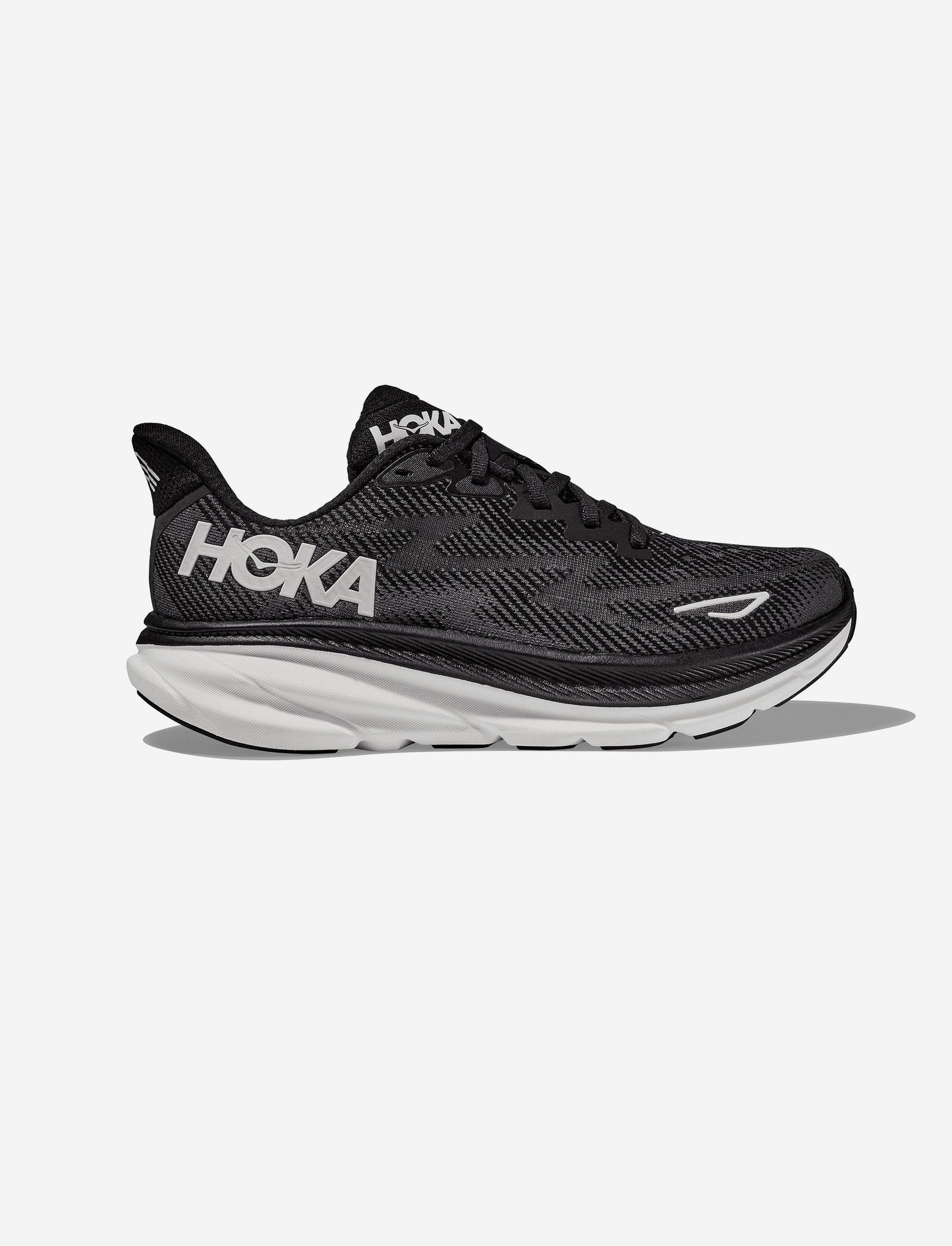 Hoka Clifton 9 Wide - נעלי ספורט גברים הוקה קליפטון 9 רחבות בצבע שחור/לבן-Hoka-40-נאקו