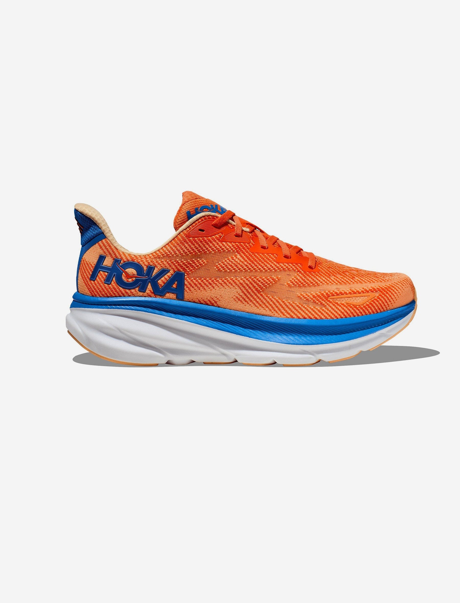 Hoka Clifton 9 Wide - נעלי ספורט גברים הוקה קליפטון 9 רחבות בצבע כחול/כתום-Hoka-44-נאקו