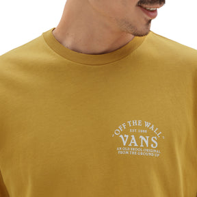 ואנס חולצת טי שירט גולגולת בצבע חרדל לגברים-Vans-XS-נאקו