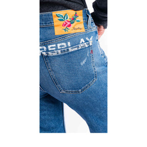 ריפליי ג'ינס גזרה ישרה כחול לנשים-Replay-23-נאקו