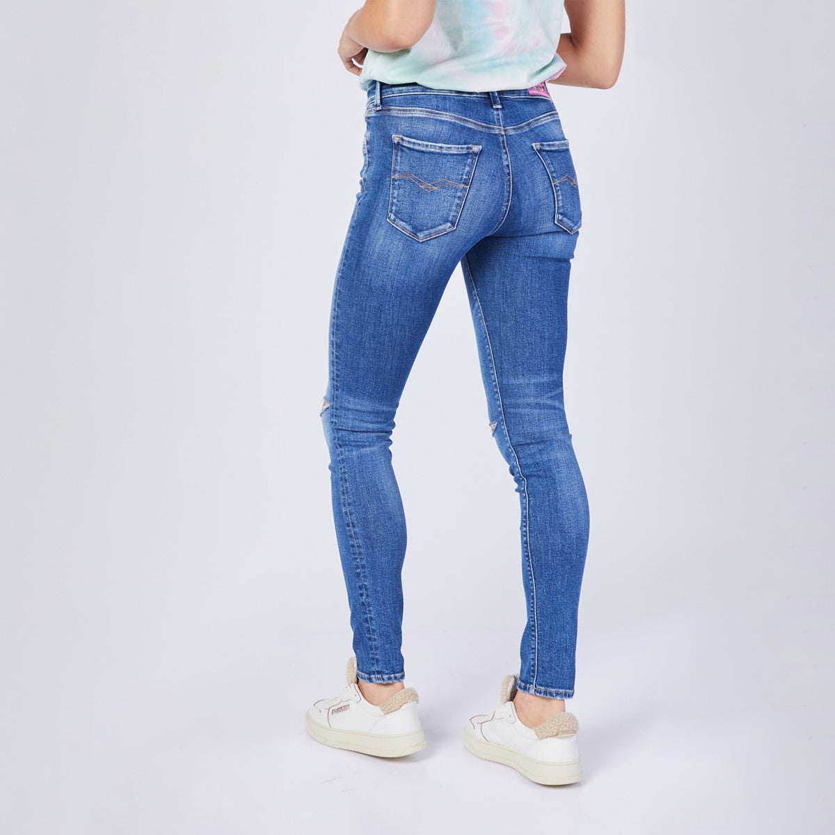 ריפליי סקיני ג'ינס בצבע כחול כהה נשים-Replay-24-נאקו