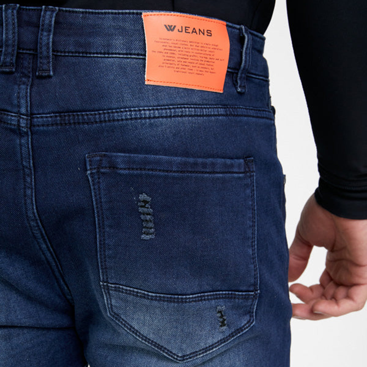 דבליו ג'ינס כחול משופשף לגבר-W Jeans-28-נאקו