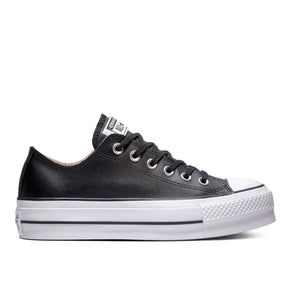 אולסטאר נעלי סניקרס פלטפורמה עור שחור-Converse All Star-35-נאקו